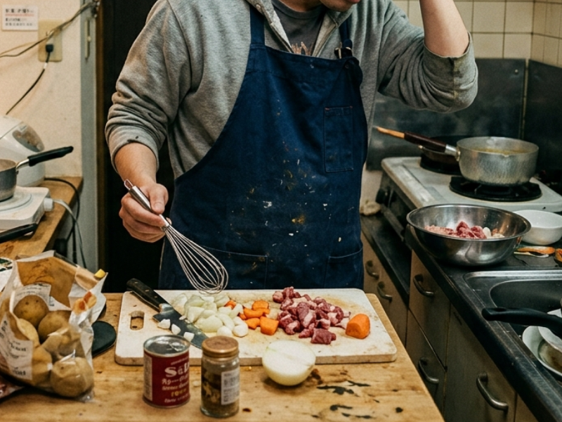 自炊がめんどくさくて悩んでいる一人暮らし男性