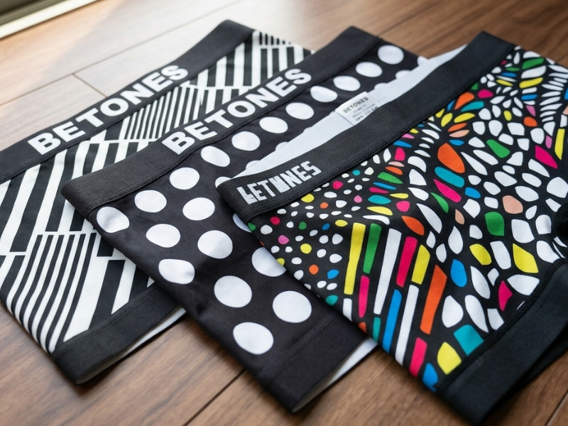 ミニマリストの少ない下着が整然と並んでいる様子