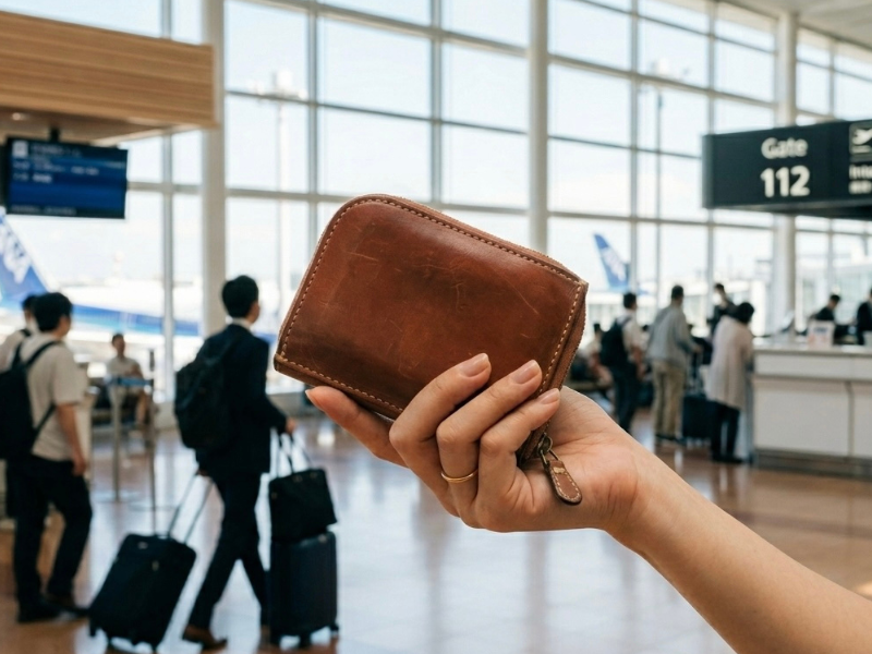 海外旅行で使う安全な財布のイメージ