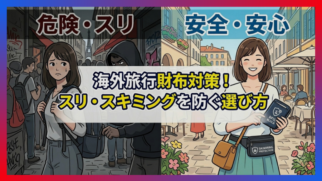 海外旅行で安全な財布の選び方を解説するサムネイル