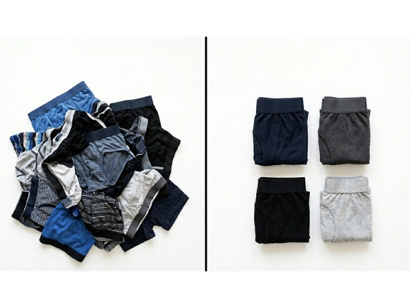 下着の適正枚数を比較したビフォーアフターのイメージ